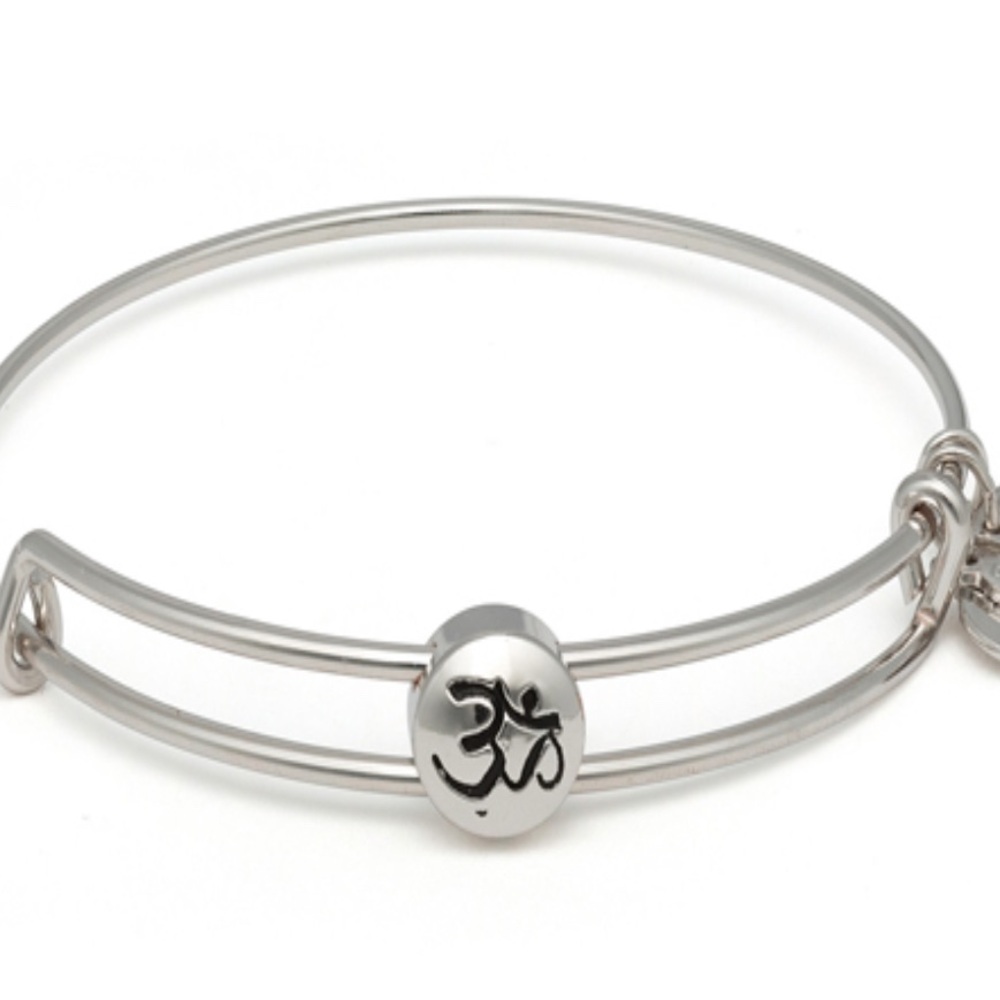 Alex and Ani Silver OM Charm Bangle Bracelet